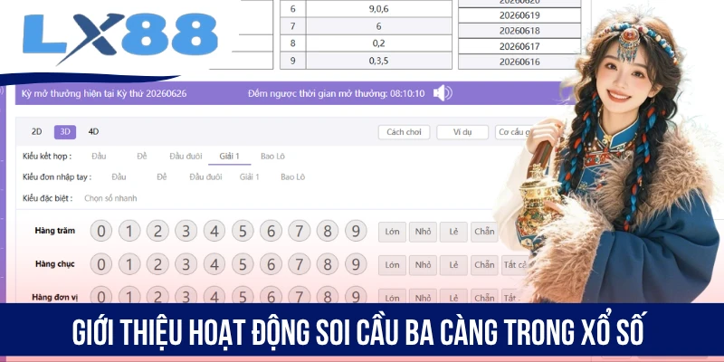 Giới thiệu hoạt động soi cầu ba càng trong xổ số