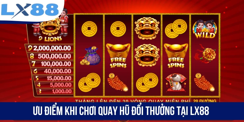 Ưu điểm khi chơi quay hũ đổi thưởng tại LX88